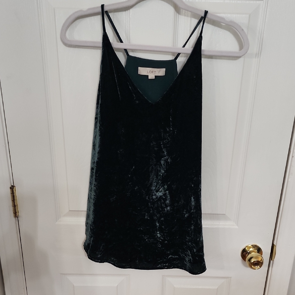 LOFT Women's Black Velvet Cami Top